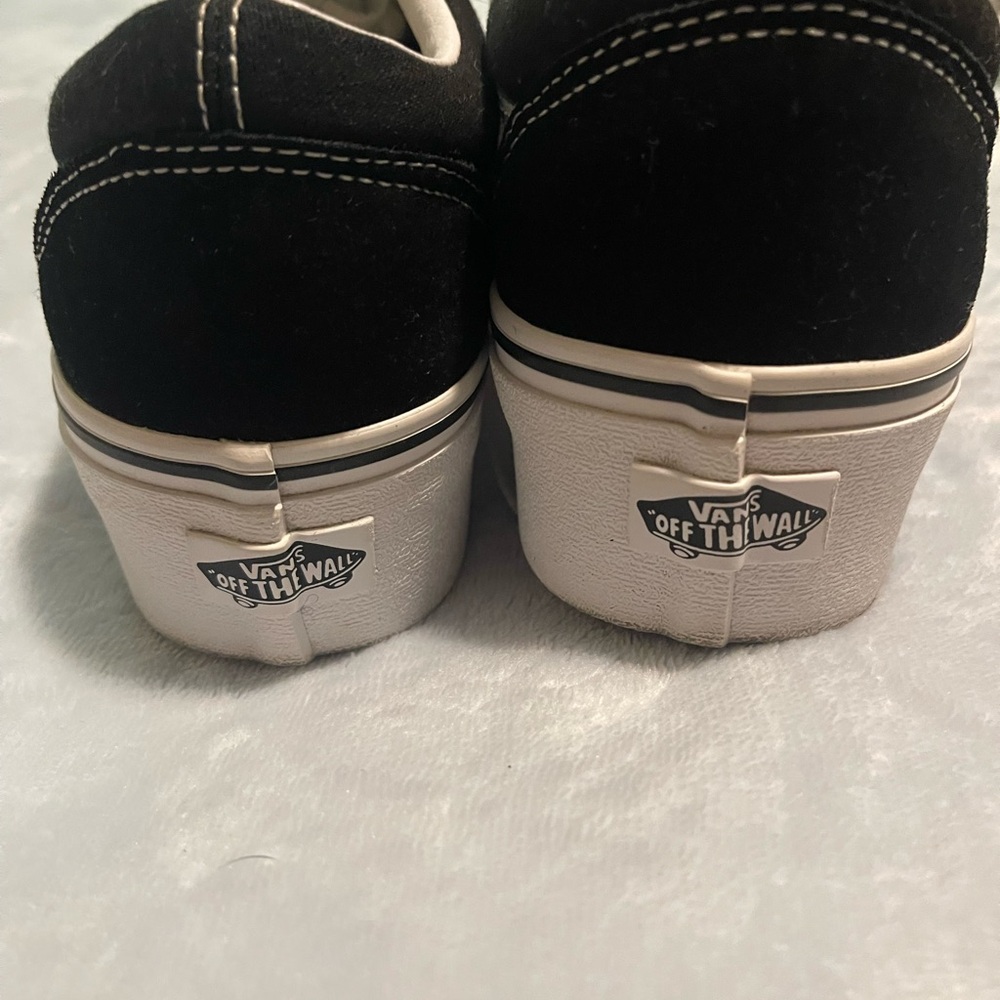 Vans Classic Black and White Platform Shoes - Picture 3 of 7